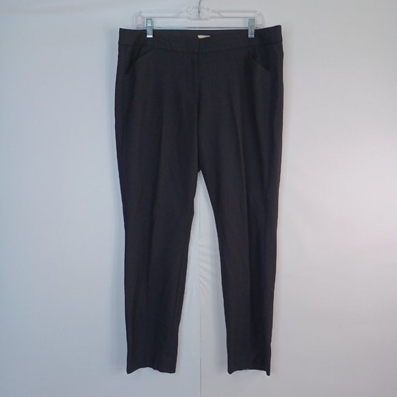 J Crew Womens Bi Stretch Wool Blend Side Stripe Trousers Black w Pockets size 14 - Picture 2 of 13